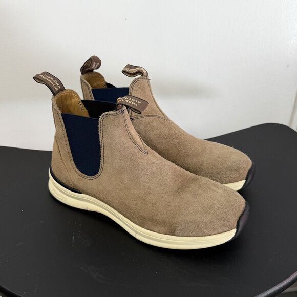Blundstone Chelsea Boots Mens 8 Brown Suede Pull On Ankle Boots READ Damage main image 4